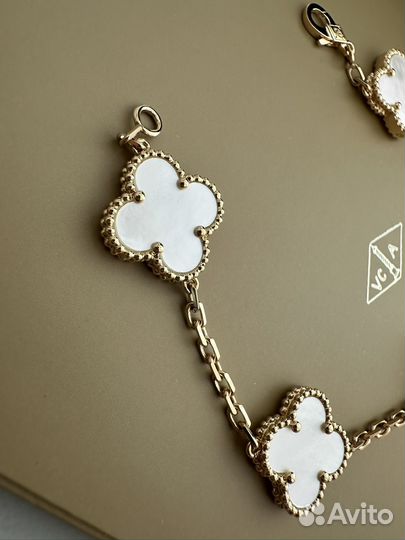 Браслет Van cleef золотой с перламутром