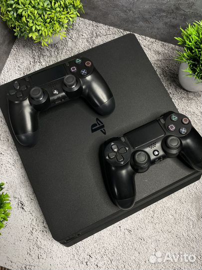 Ps4 slim 500gb + 2 джоя+ много игр