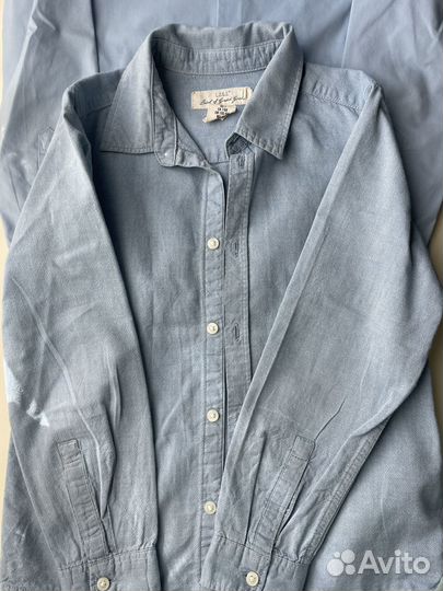 Рубашки голубые hm 122-128