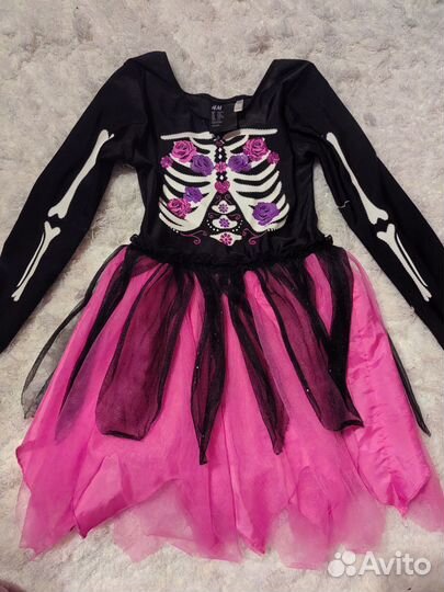 Платье на Хеллоуин скелет