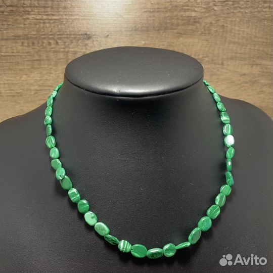 Винтажное Ожерелье Малахит Бусы Ретро