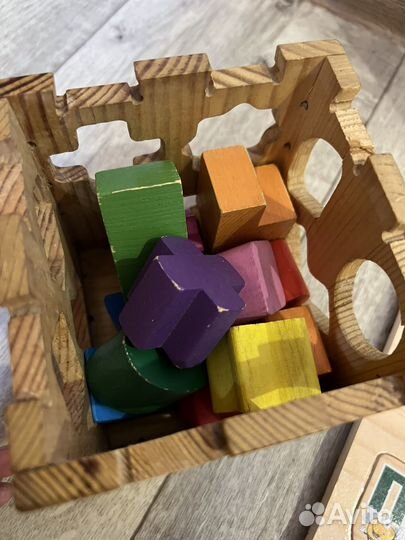 Набор деревеннях развивающих игрушек от 6 мес