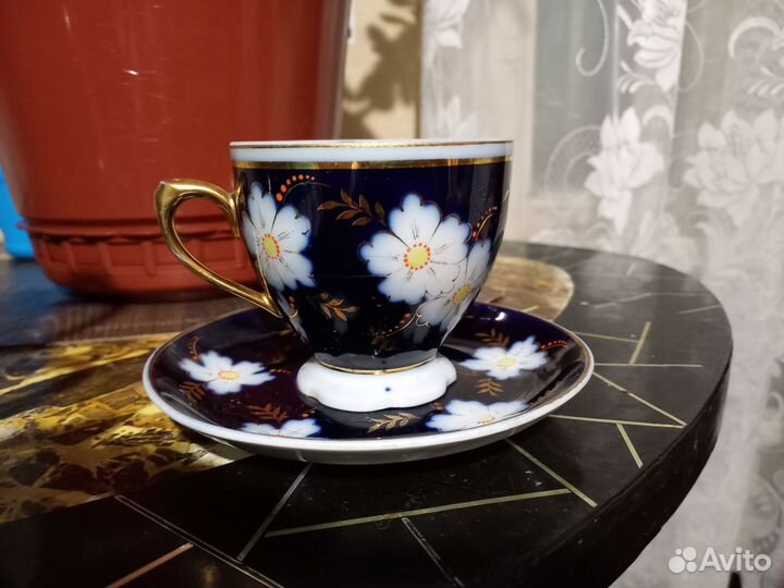 Чашка с блюдцем яблоневый сад СССР 200мл