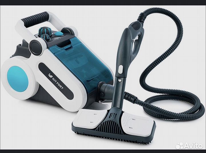 Пароочиститель Kitfort кт-917, белый, голубой