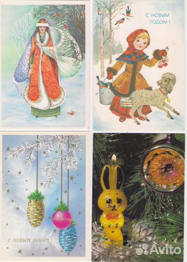 Открытки с Новым годом с видами Ленинграда