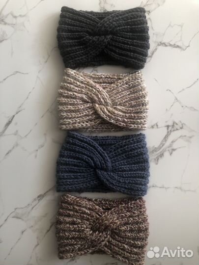 Повязка на голову вязаная