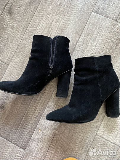 Ботильоны натуральная замша черные