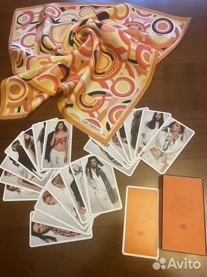 Карточки Hermes Франция+платок Leo Ventoni шелк