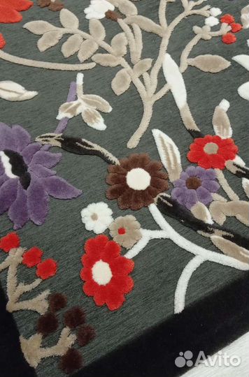 Три ковра,шерсть/хлопок/шелк,лепка на шениле