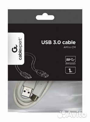 Кабель USB Cablexpert CCP-USB3-amcm-1M-W USB3.0 (A