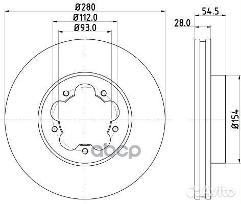 Диск тормозной ford transit 06- передний вент.D