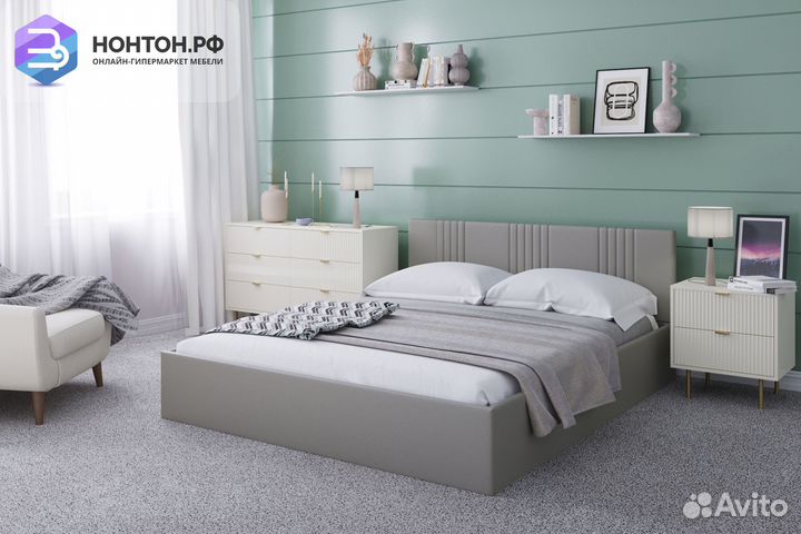 Кровать Амелия серая