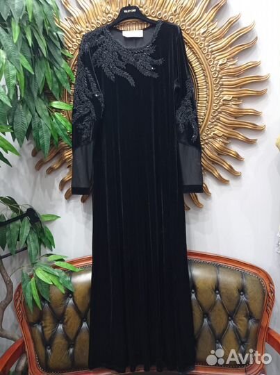 Платье 48-52 бархатное черное valentino италия