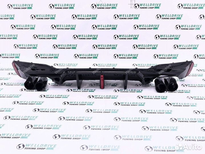 Диффузор BMW 5 G30 M5 с LED стопом насадки 89М