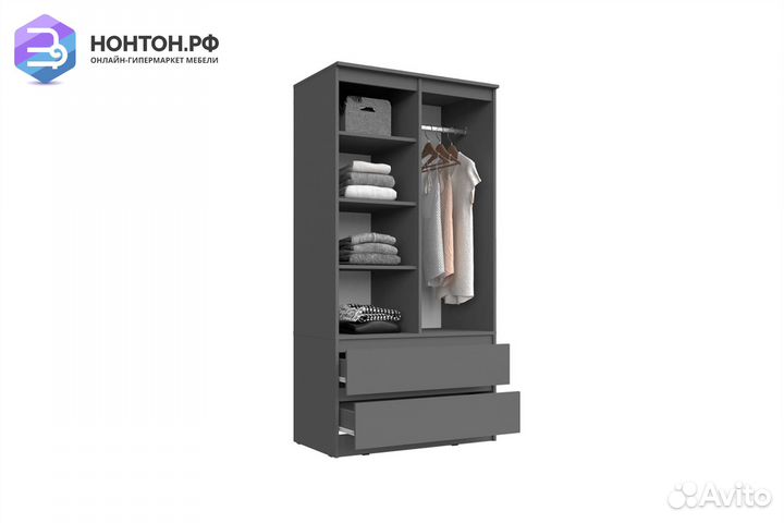 Шкаф Челси 2-х дверный графит