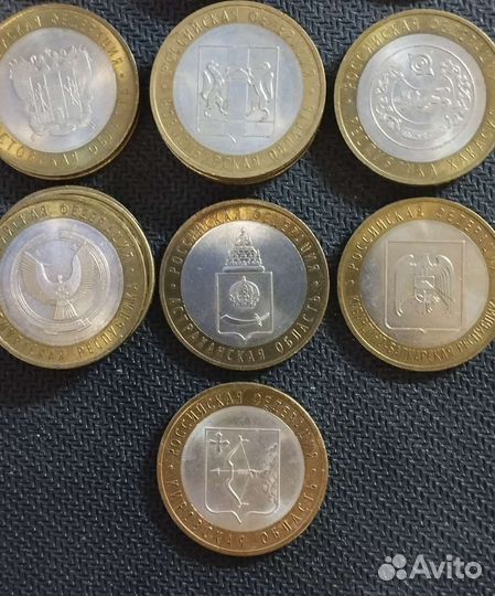 Монеты области, республики в ассортименте