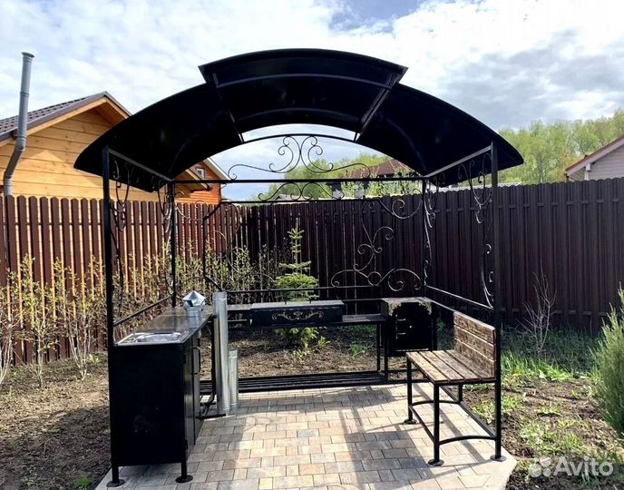 Мангал с крышей / Кованый мангал в стиле лофт