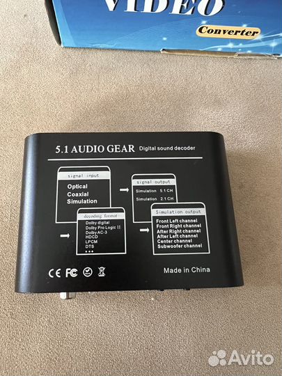 Аудио конвертер 5.1 цифра/аналог jack 3.5