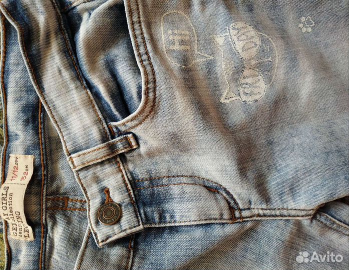 Рубашка джинсовая, джинсы на девочку152 размер
