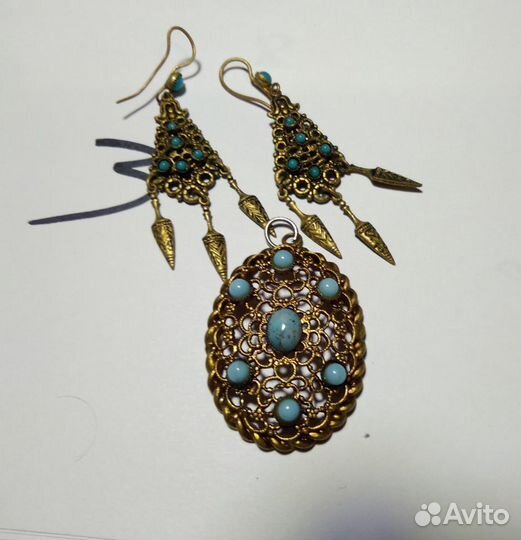 Серьги Кулон СССР Чехословакия Винтаж