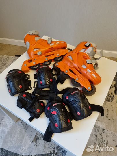 Роликовые коньки детские с защитой