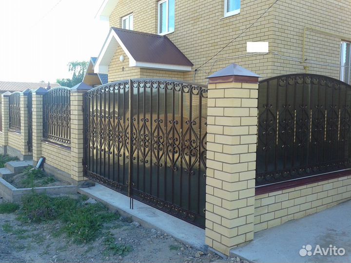 Кованые ворота, калитка, забор на участок