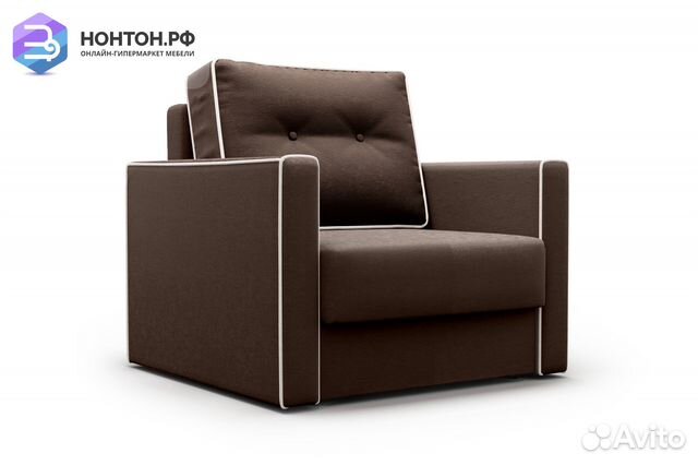 Кресло еврокнижка Леон коричневое