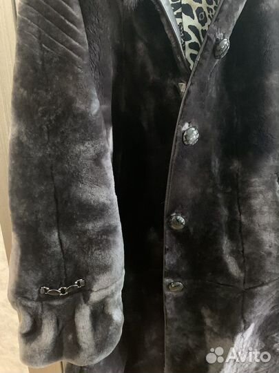 Шуба мутон с норкой р.48