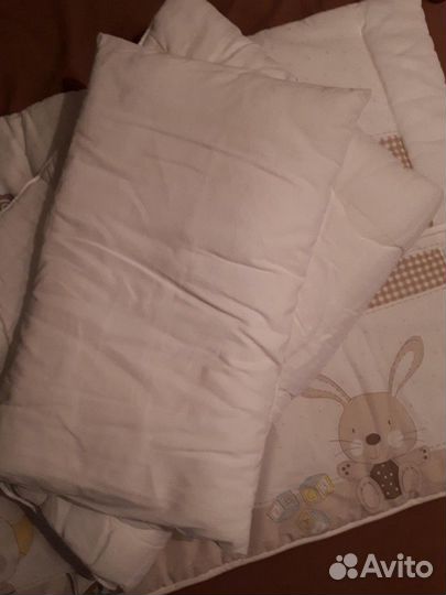 Защита в кроватку, балдахин, подушка, одеяло