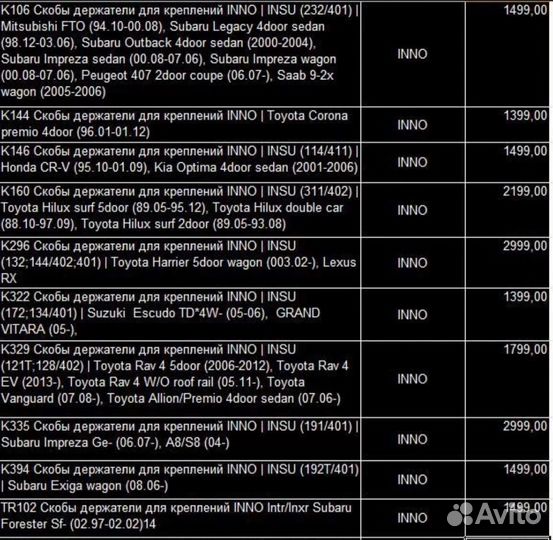 Скобы держатели для крепл. inno K 144 (1 компл.)