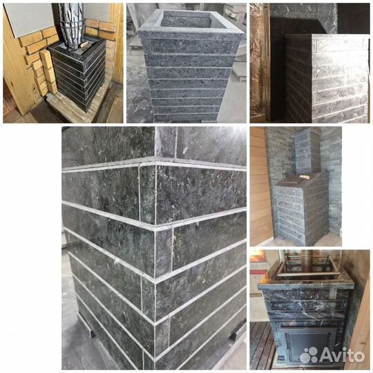 Облицовки из природного камня на любые печи Гефест