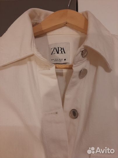 Белая джинсовая рубашка Zara Premium размер M