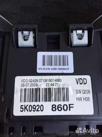 Панель приборов фольксваген Гольф 6