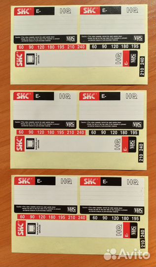 Наклейки на видеокассеты VHS