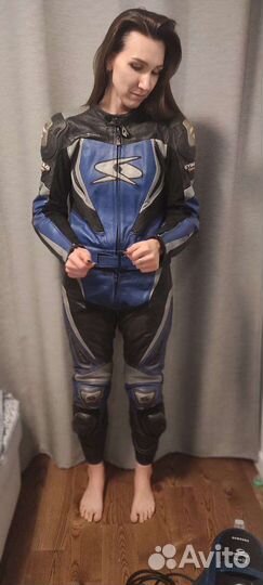 Мото костюм раздельный 50 защита спины слайдеры