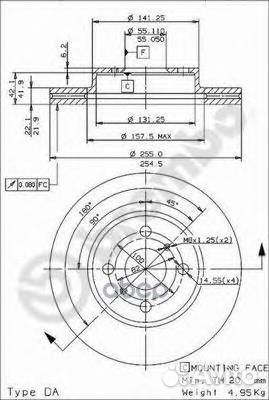 Диск тормозной Standard перед 09573614 Brembo