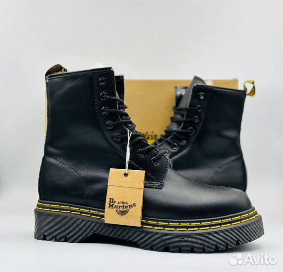 Ботинки Dr.Martens чёрные женские мех