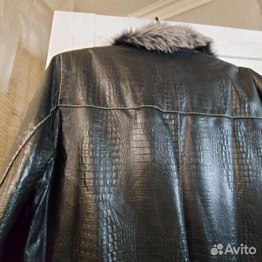 Куртка кожаная мужская зимняя 48 50