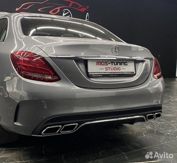 Диффузор+насадки C63 AMG для Mercedes C-class W205