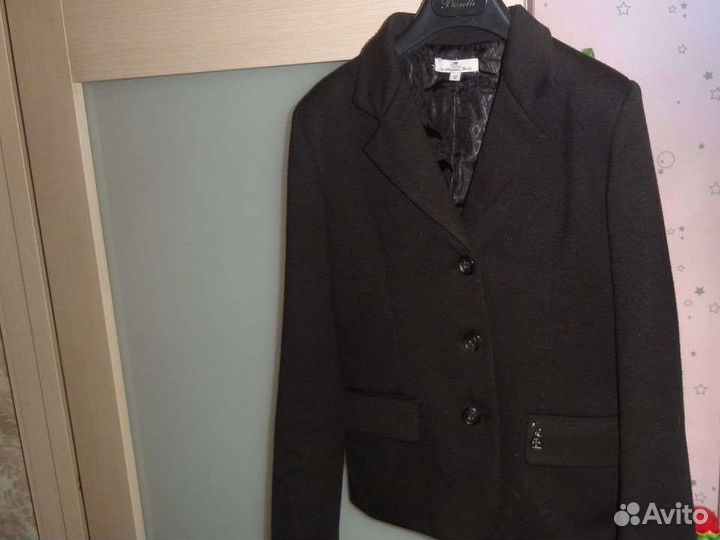 Пиджак трикотажный школьный классический на 10-12