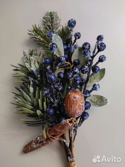 Новогодняя веточка с корицей. Украшение для дома