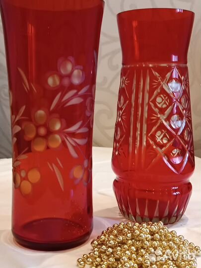Вазы хрусталь,стекло цветное