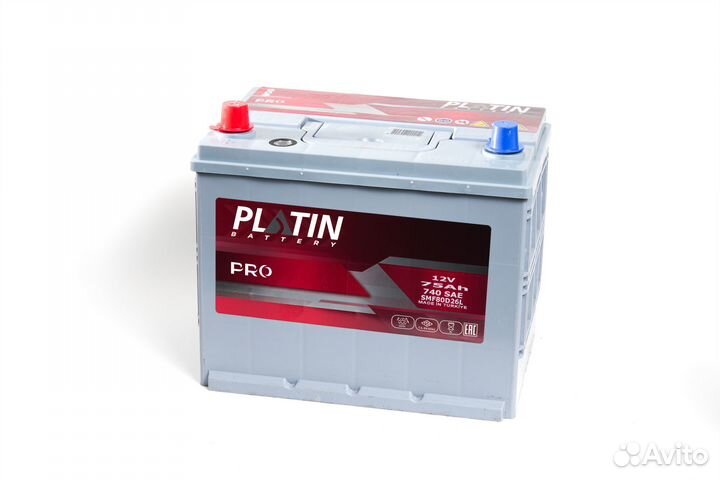 Аккумулятор автомобильный platun 75 Ah asia