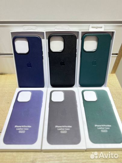 Кожаный чехол Leather Case MagSafe для iPhone 14