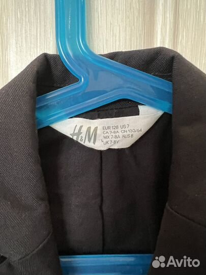Пиджак h&m, рубашка, брюки р-р 128