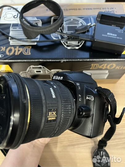 Цифровая фотокамера Nikon D40 + объектив Sigma
