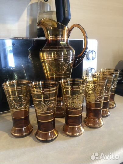 Чешский Кувшин и 6 стаканов Egermann(новый)