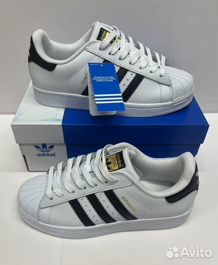 Кроссовки adidas superstar белые чёрный