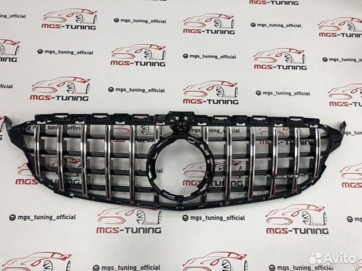 Решетка GT Mercedes w205 рестайлинг п/к + AMG