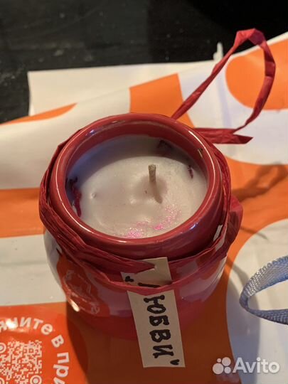 Свеча ручной работы в керамике: любовь